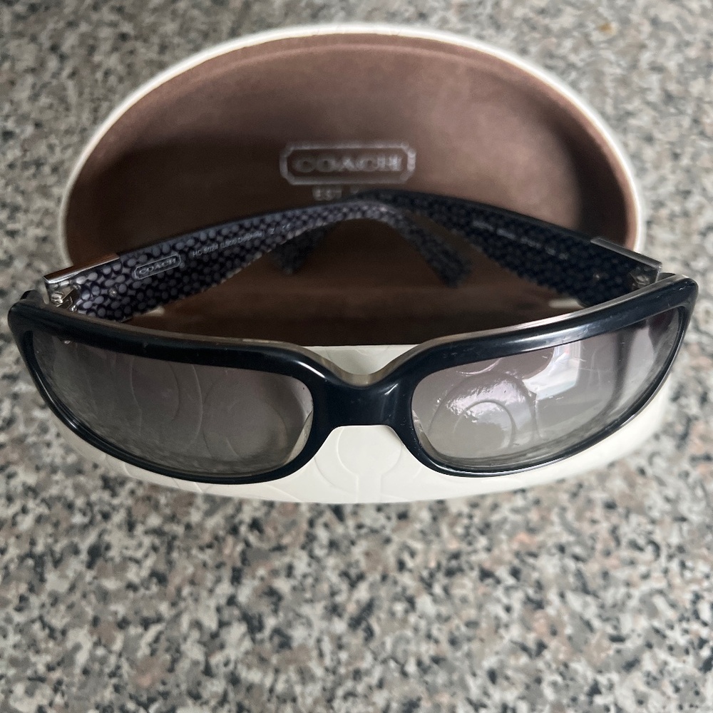 Coach Black Sunglasses with Gradient Smoke Lenses
